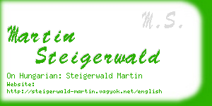 martin steigerwald business card